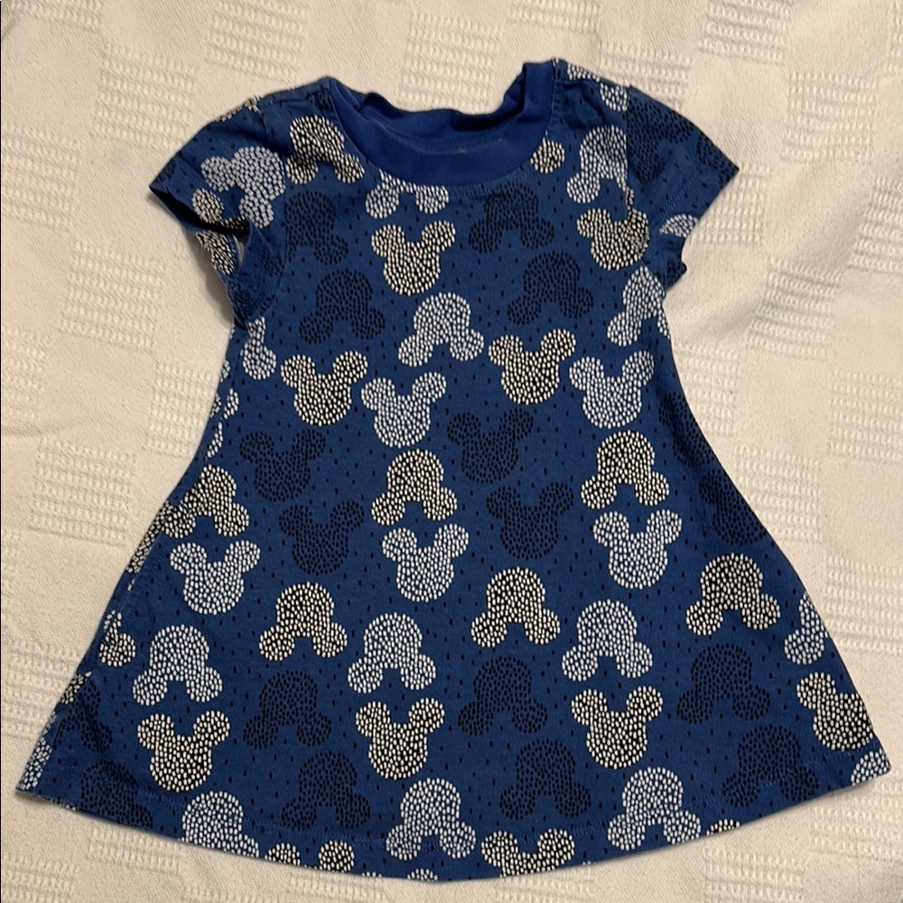 HA 85 Mickey Pattern Blue Dress
